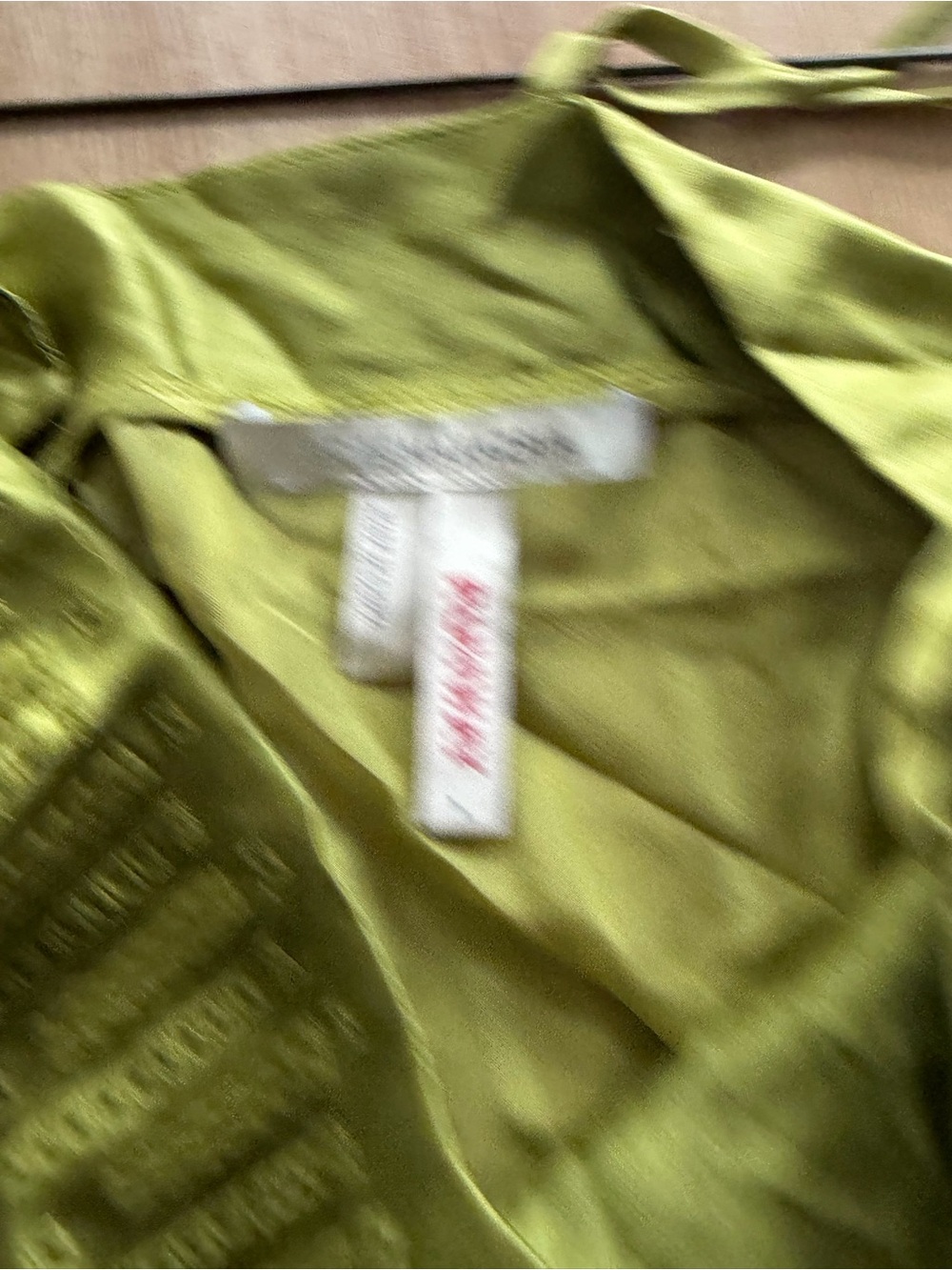 NWT BCBGMaxAzaria Olive Green Silk Lace-Trim Slip Cami - Picture 7 of 7